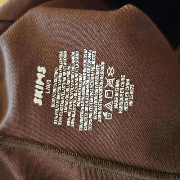 Skims thong Bodysuit Shapewear Compression Womens Large Brown Padded Convertible - Picture 5 of 6